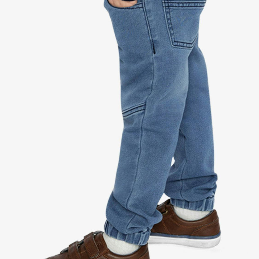French Terry Denim Jogger Pants Light Blue