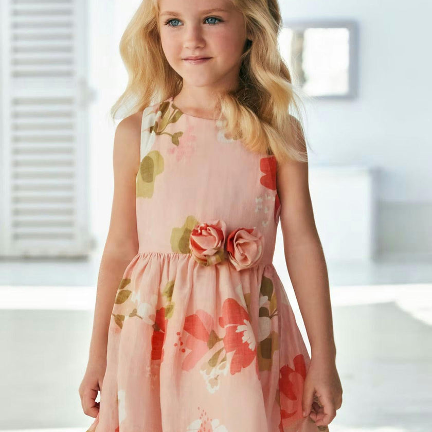 Peach Floral Summer Dress