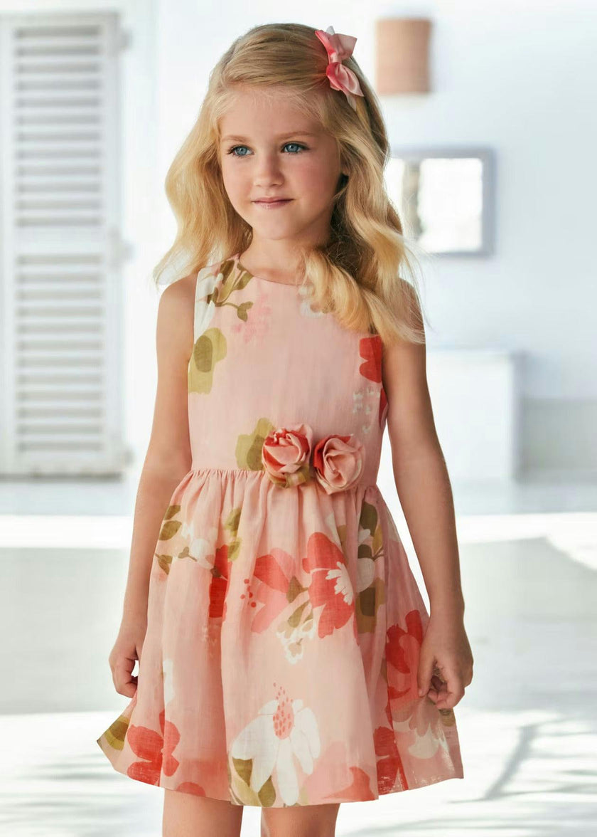 Peach Floral Summer Dress
