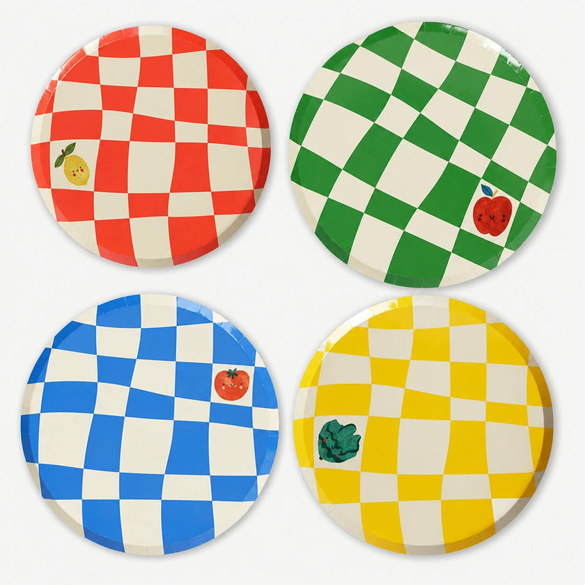 Little Chef Checkered Dinner Plates