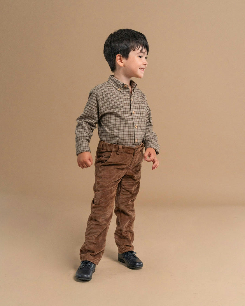 Ralph Shirt Green Brown Check