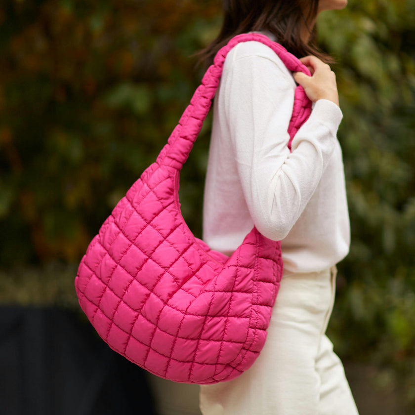 Cloud 9 Puffer Crossbody Bag - Hot Pink