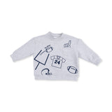 Football Navy - Drop Sleeve Sweatshirt