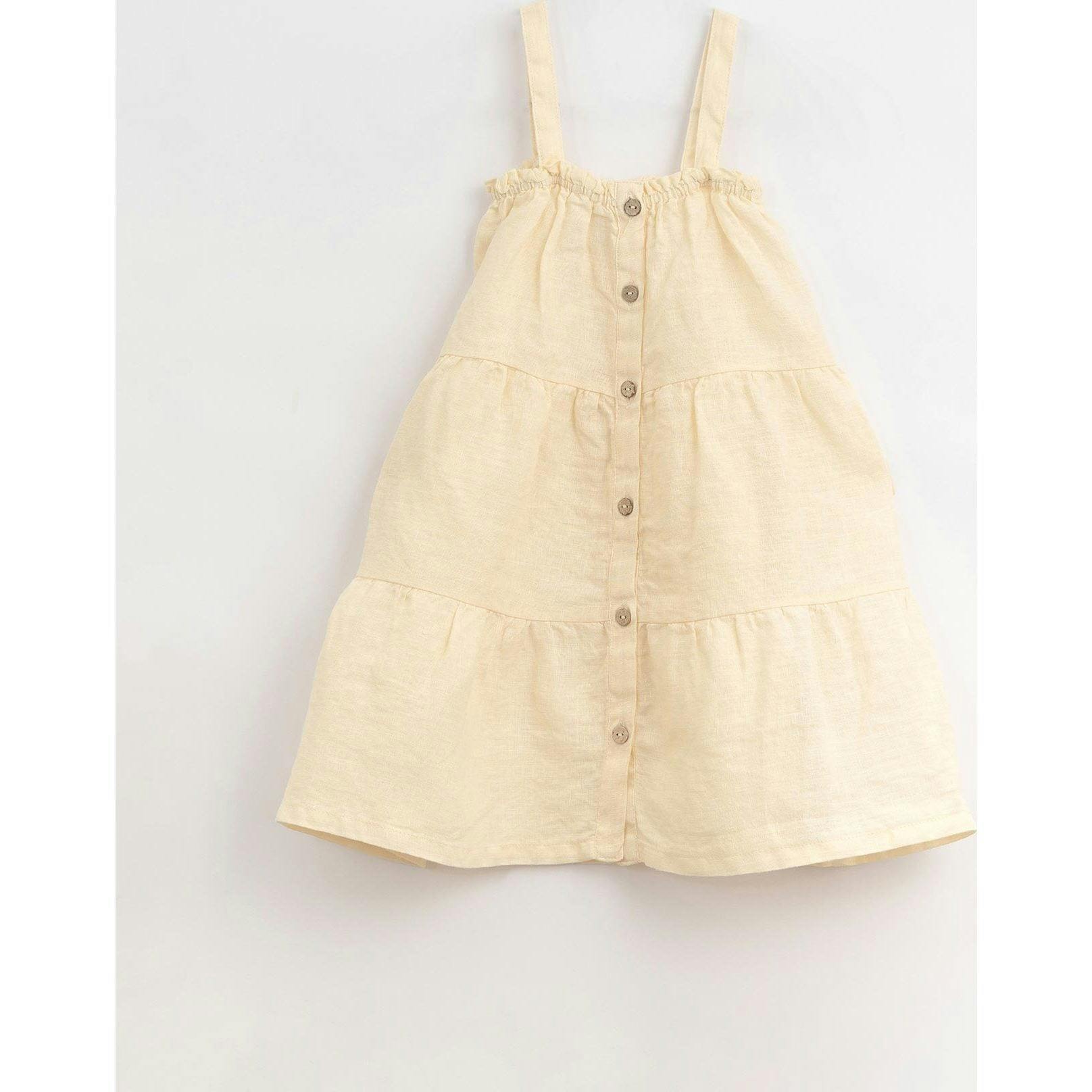 Linen Ruffle Top Tiered Dress