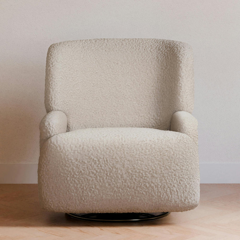 Winslow Extra Wide Recliner And Swivel Glider In Earl Grey Shearling