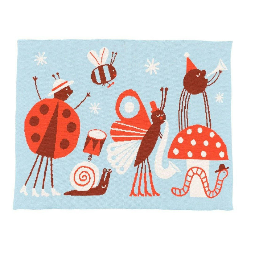 Bug Band Knit Mini Blanket