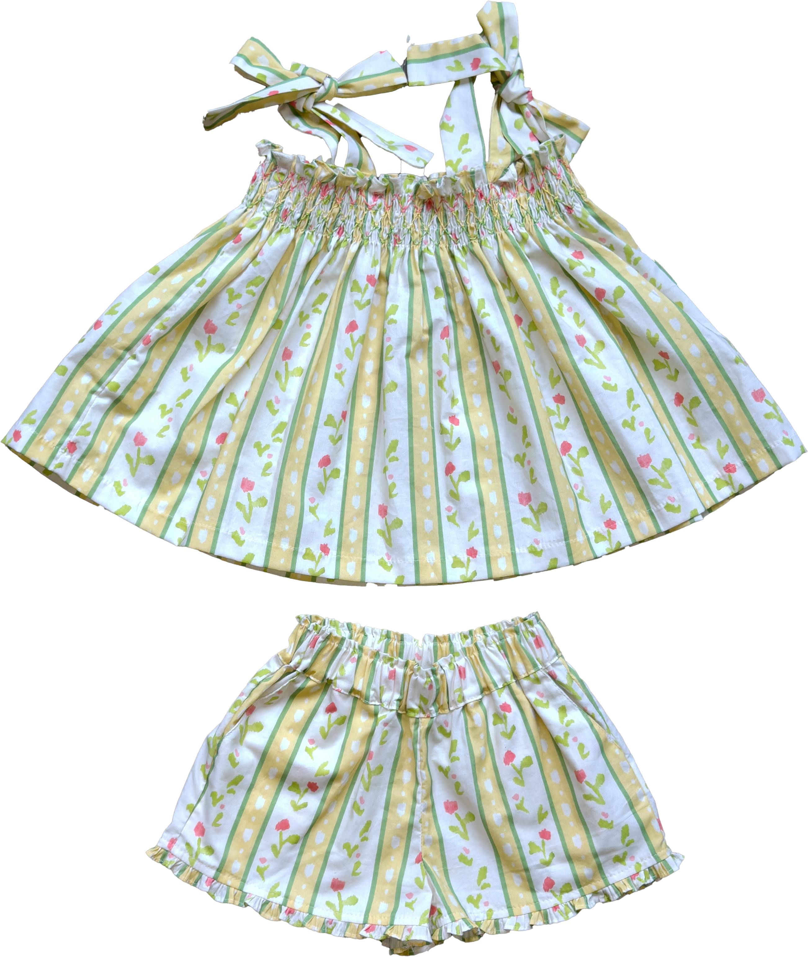 Teatime Set in Vivian Stripe in Daffodil