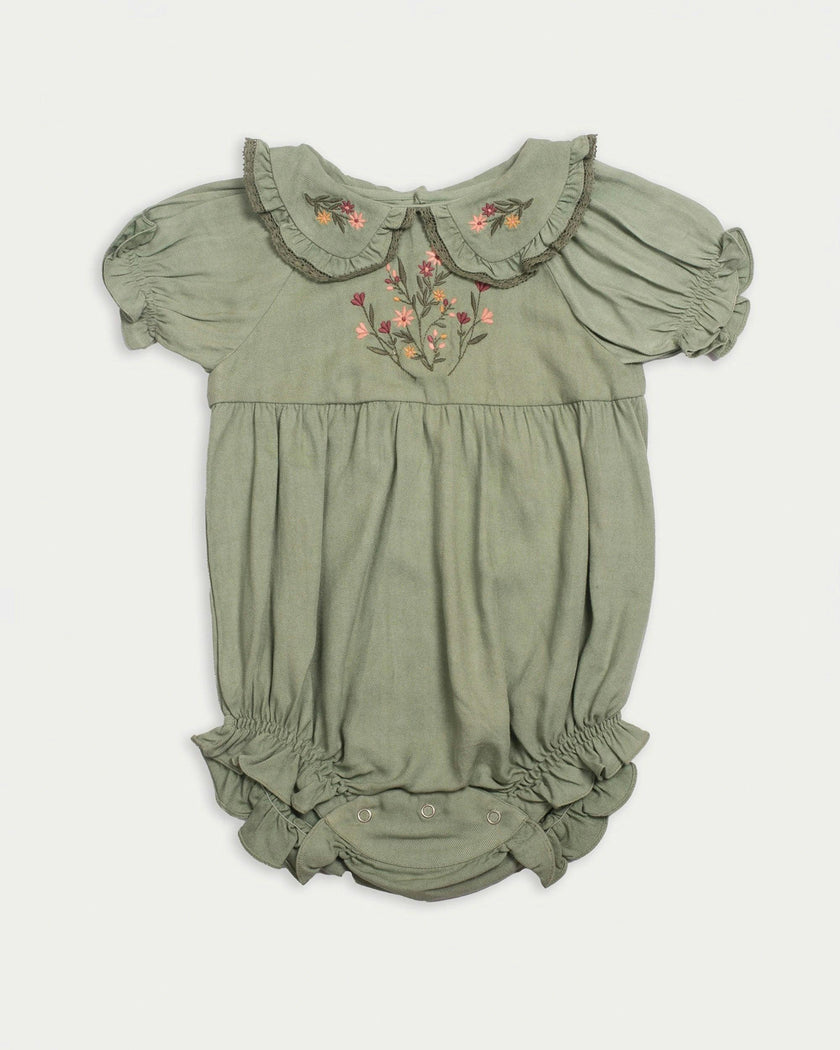 Mathilda Baby Bubble Romper - Sage Green