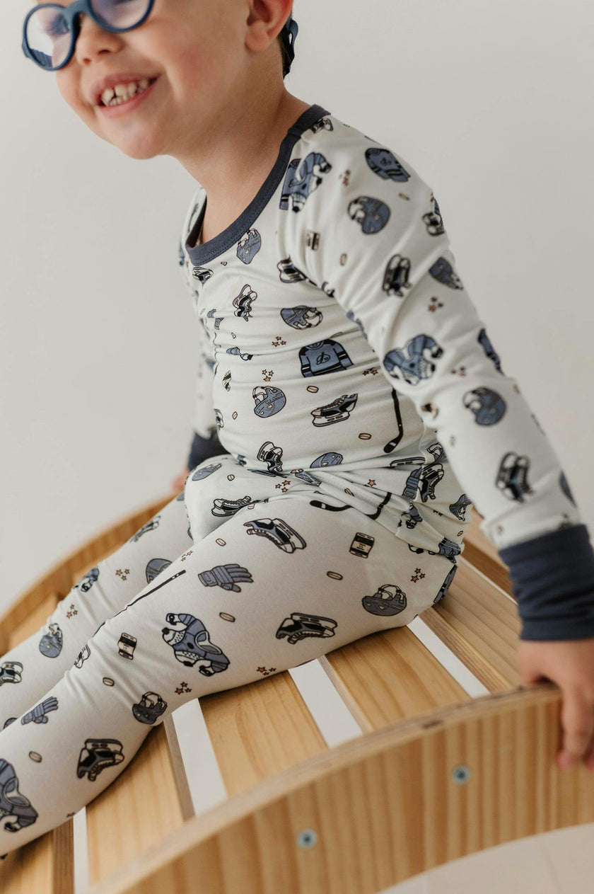 Boys Long Sleeve Lounge Set in Hockey