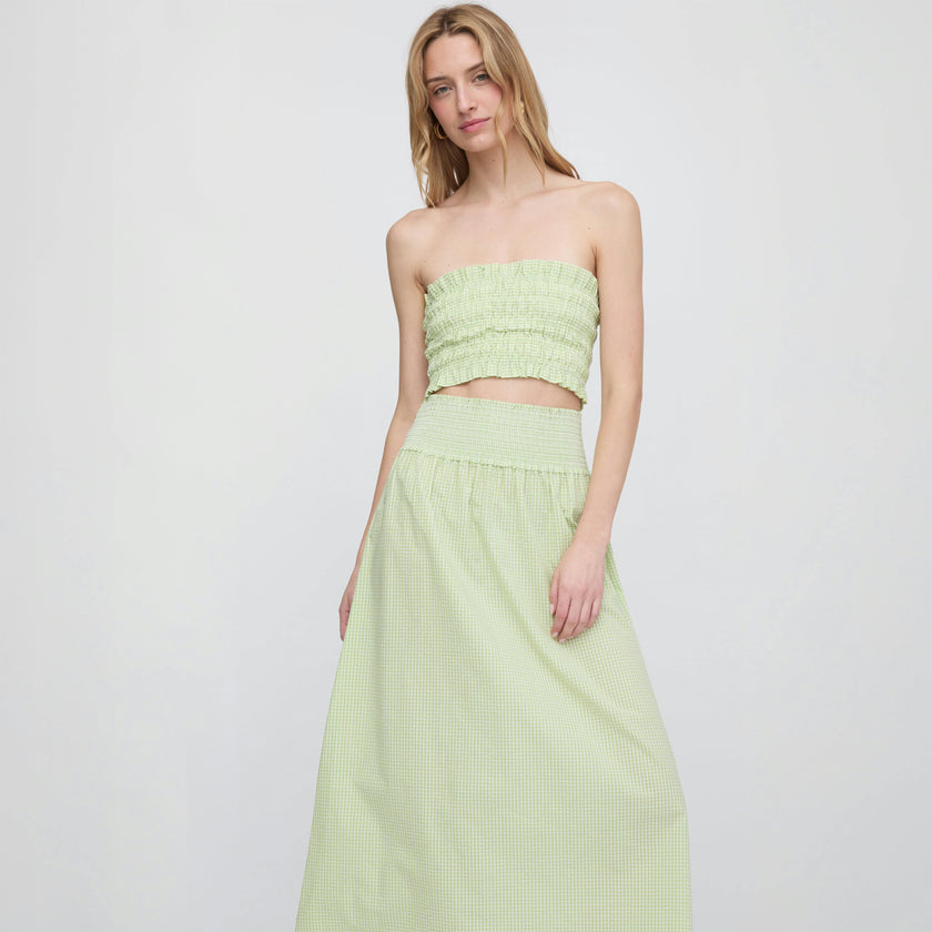 The June Nap Top - Lime Gingham