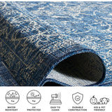 Courtyard Juniper Indoor/Outdoor Rug, Navy