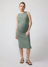 Sleeveless Ruched Bodycon Maternity Mini Dress