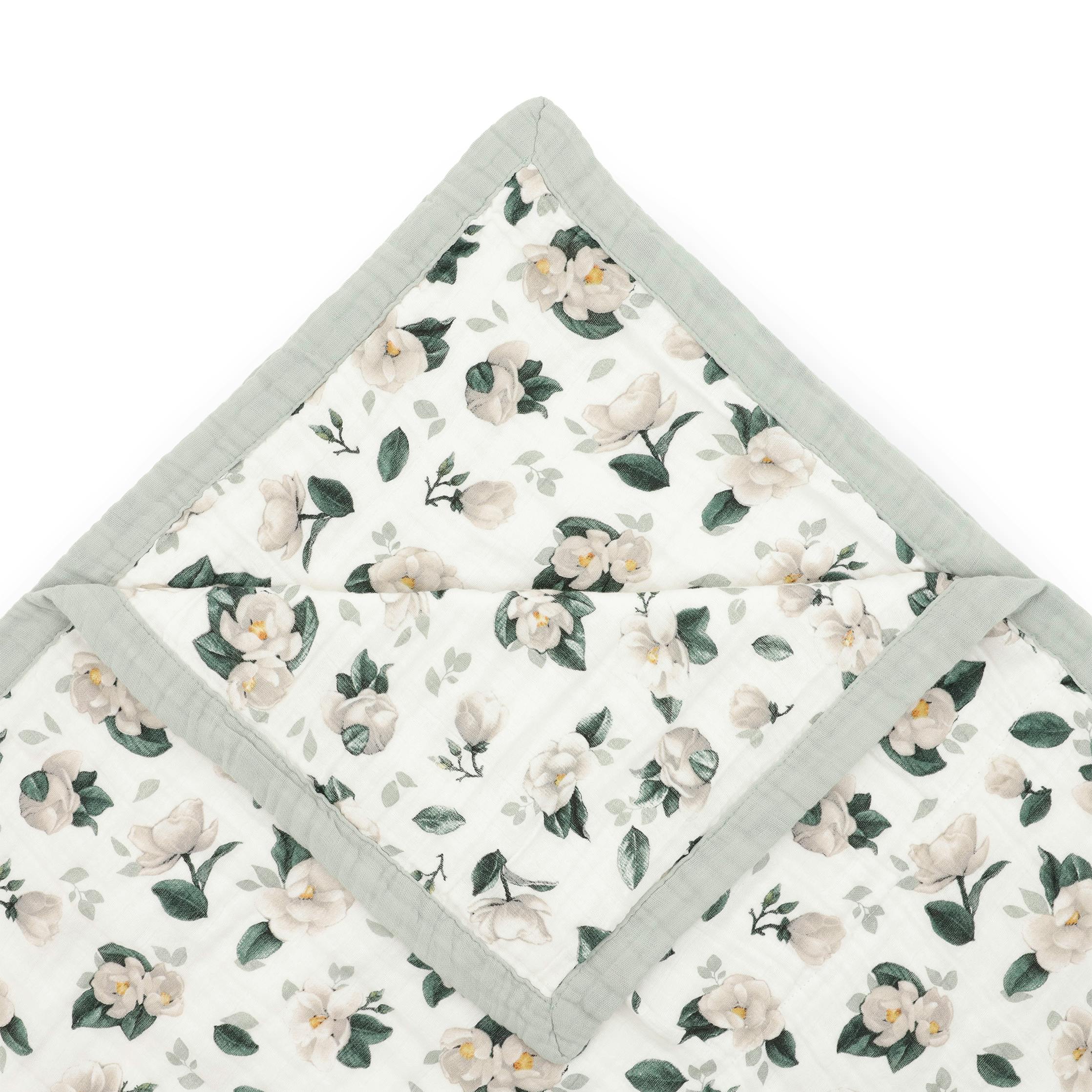 Organic Cotton Muslin Quilted Throw - Magnolia