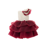 Burgundy Ladera Tiered Ruffle Dress