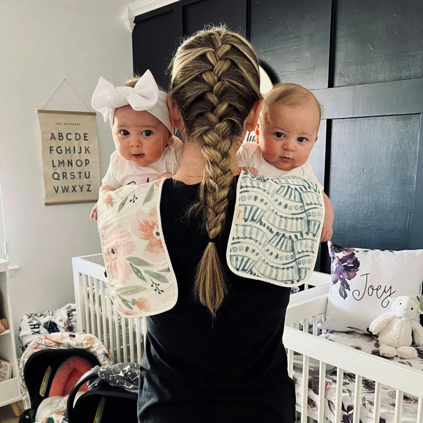 Caspian Whale Cotton Burp Cloth (Set of 3)