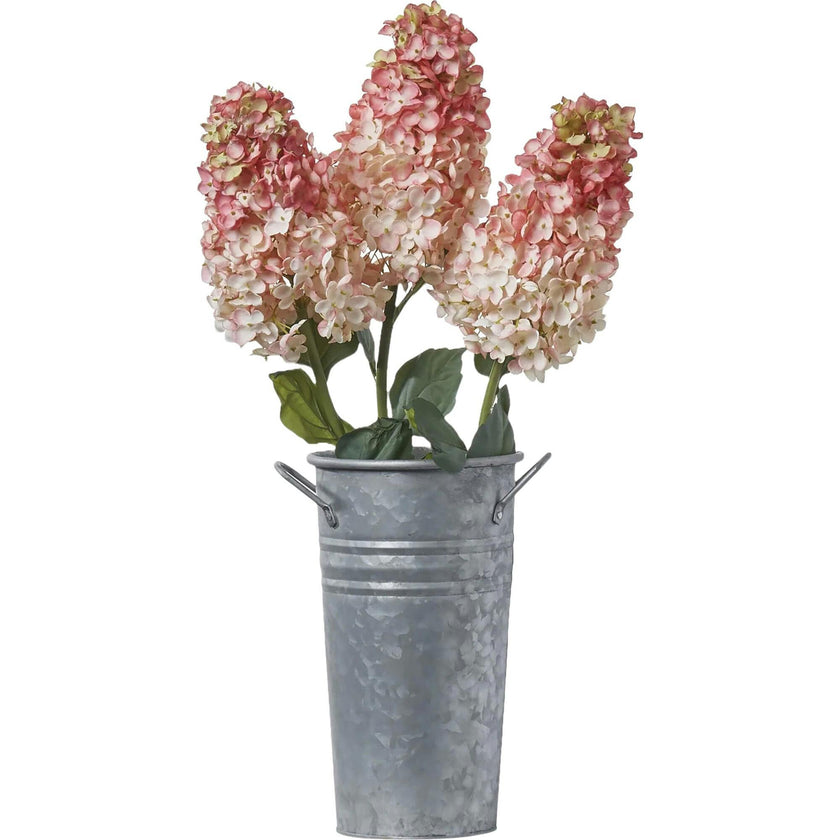 Light Pink Silk Pee Gee Hydrangea Single Long Stem Spray - 36"