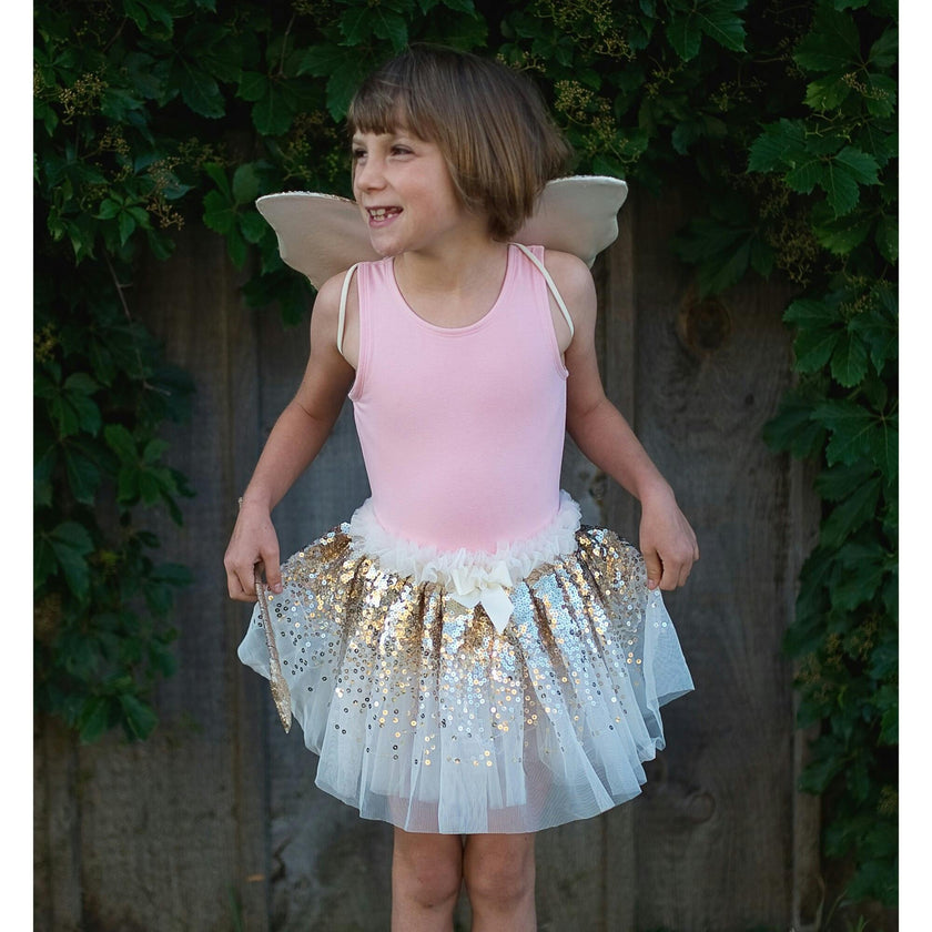 Gracious Gold Sequins Skirt, Wings, & Wand