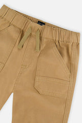 Baby Stretch Canvas Jogger Pants Beige