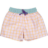 Lilac Squares Classic Swim Shorts, Purple
