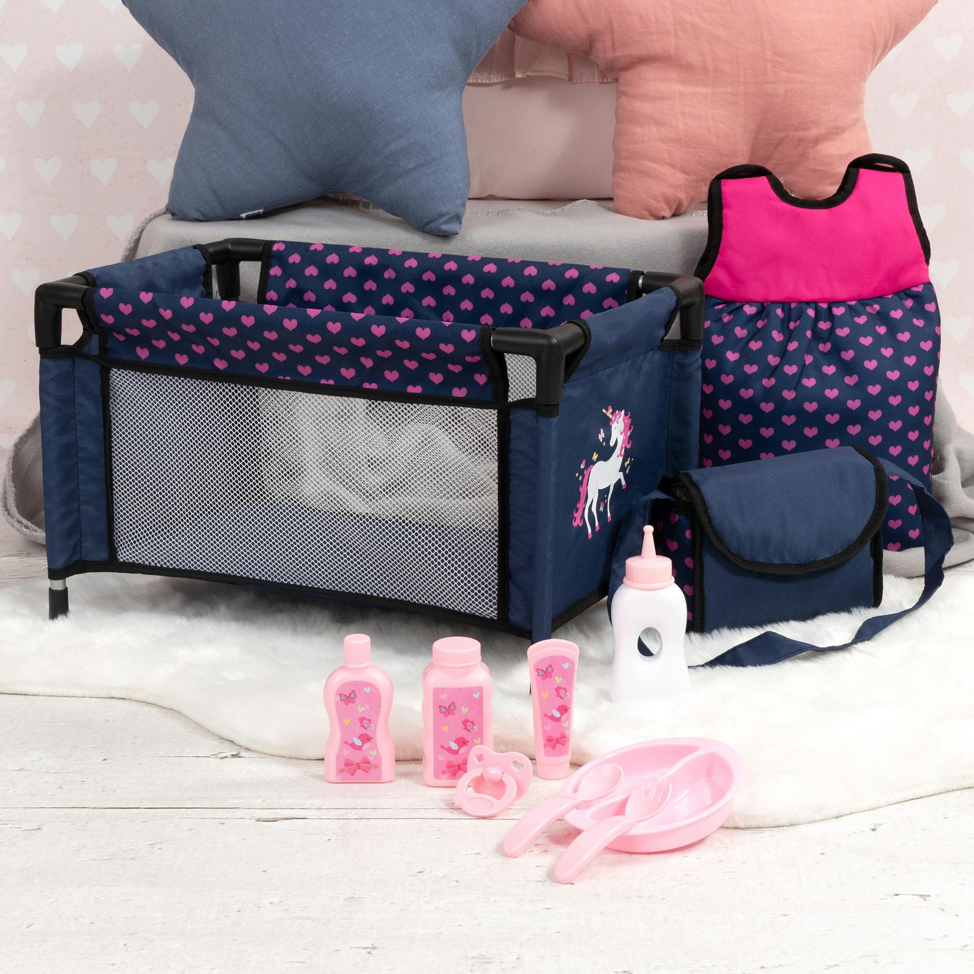 Bayer Design Dolls: Travel Set - Navy-Pink-Unicorn