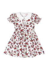 Mini Aveline Dress in Red & Green Rustic Floral