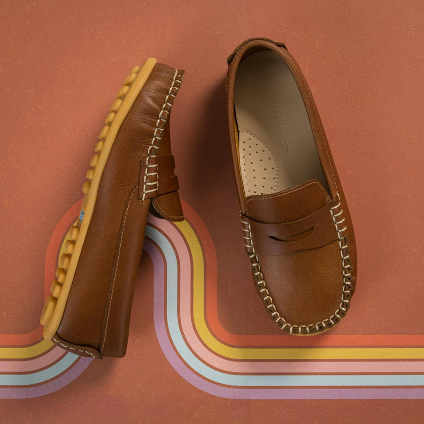 Alex Driver Moccasin | Natural Brown Leather