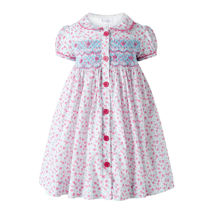 Floral Smocked Button-Front Dress and Bloomers