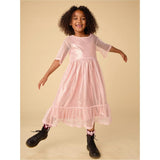 Layered Tulle & Foil Dress, Pink
