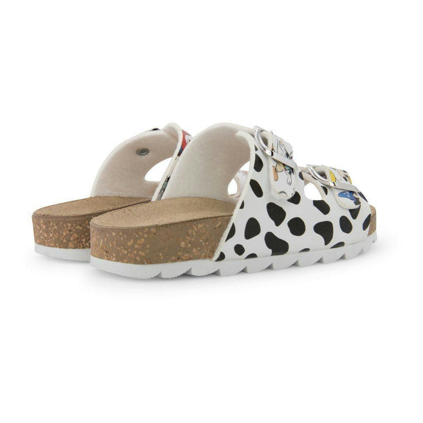 White Disney Dalmatian Print Sandals