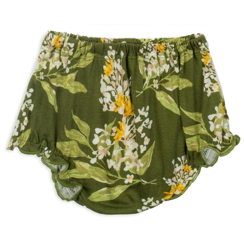 Green Floral Bamboo Dress & Bloomer Set