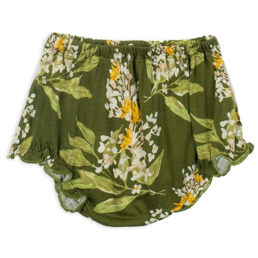 Green Floral Bamboo Dress & Bloomer Set