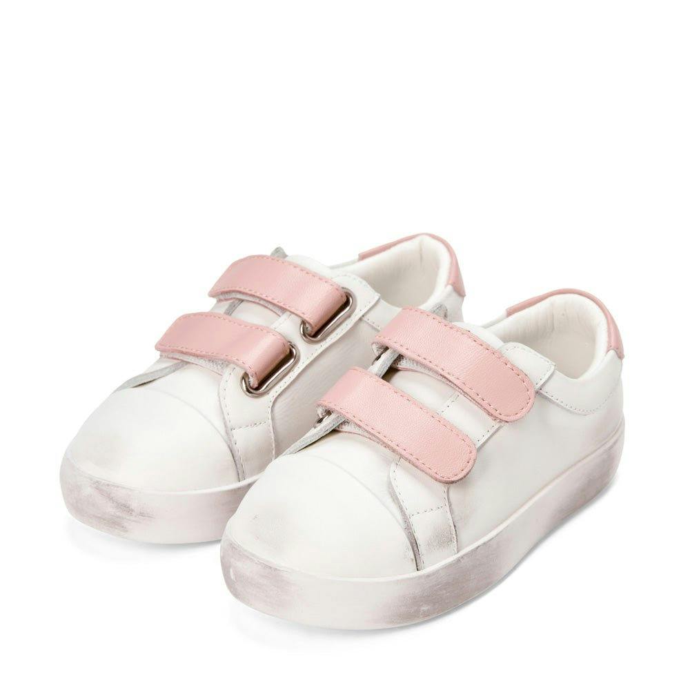 Maeve Old School Double Velcro Strap Leather Sneakers
