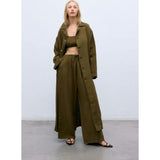 Melissa Woman Pant Palazzo Earthy Olive