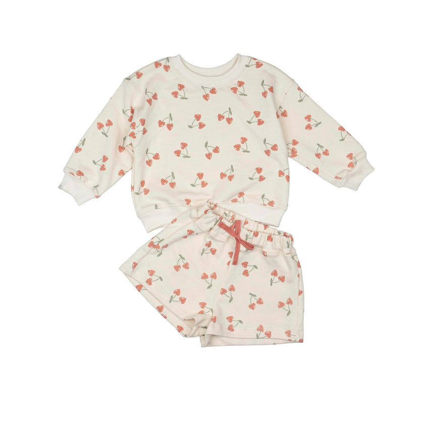 Sweatshirt Set in Cherry Crush