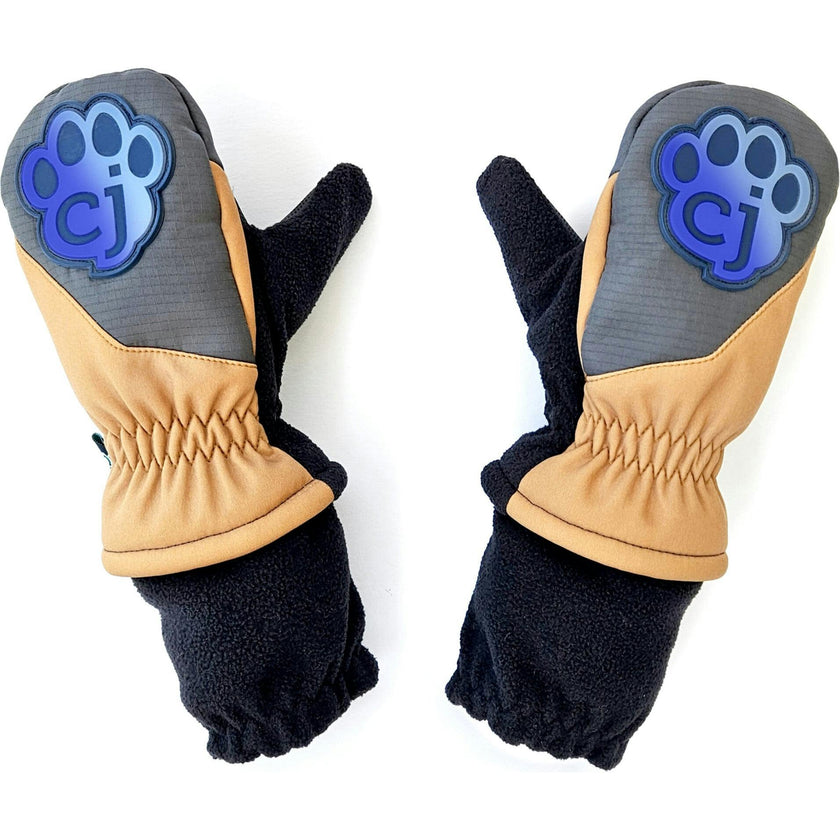 Magic Mittens: Waterproof Toddler Winter Mittens w/ Color Change Patch- Brown & Blue