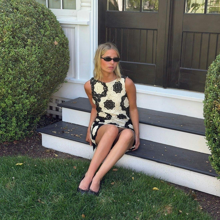 The Lisandra Dress - Black/Ivory Crochet Lace