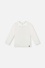 Organic Cotton T-Shirt With Peter Pan Collar Off-White