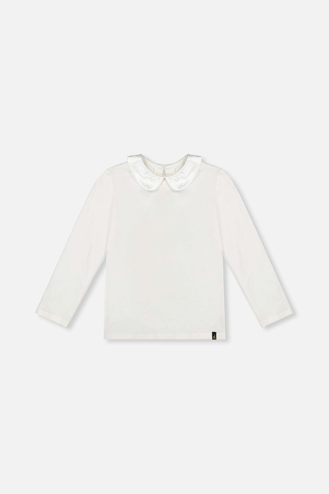 Organic Cotton T-Shirt With Peter Pan Collar Off-White