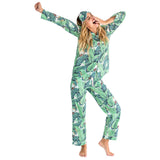 Women's Martinique® Green Banana Leaf Long PJ Set - Organic Cotton Poplin