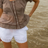 women's white schiffly shorts
