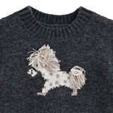 Dark Gray Dog Knit Sweater