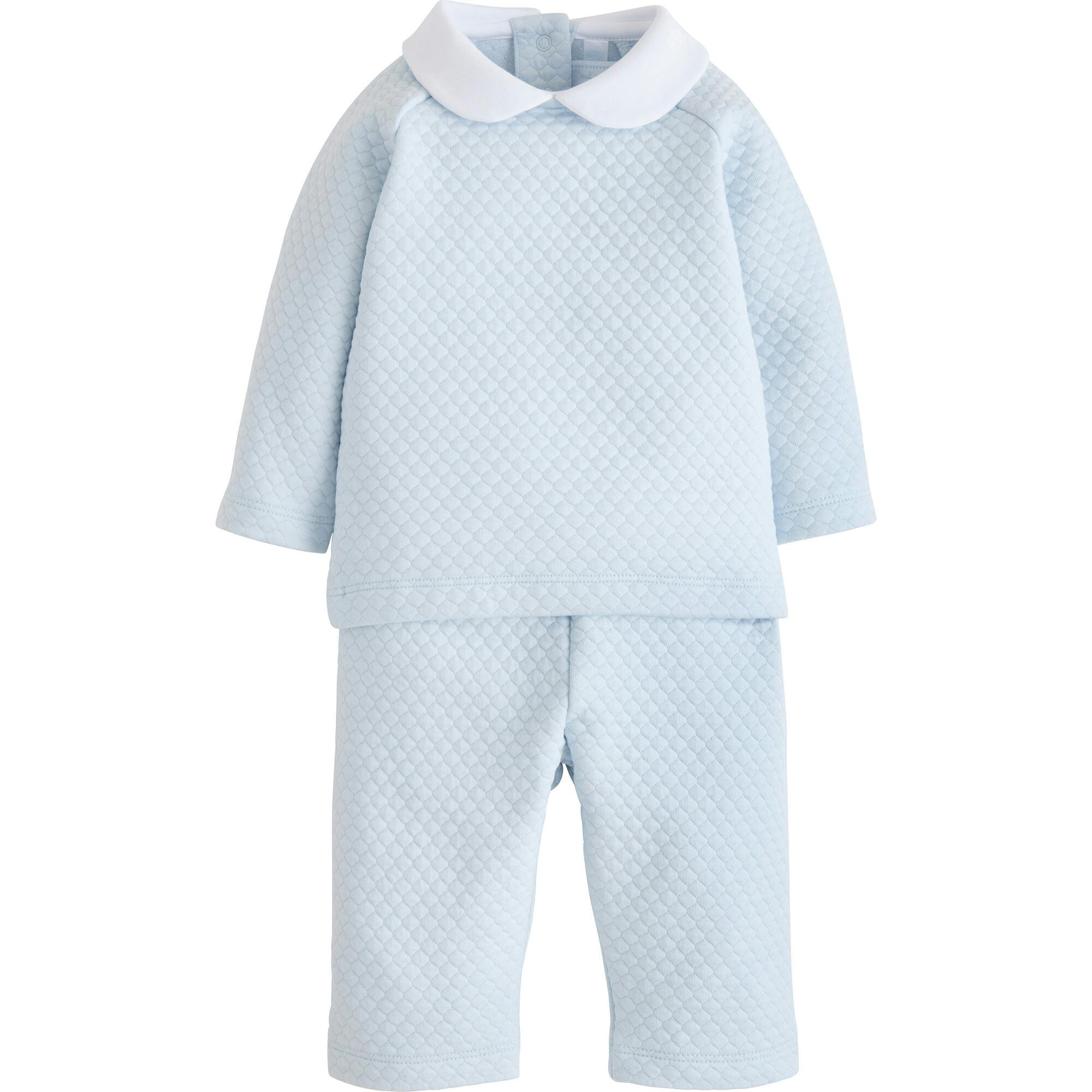 Quilted Pant Set - Light Blue