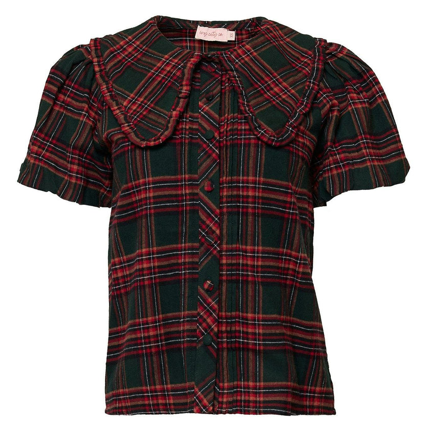 Andrea Blouse in Evergreen Plaid