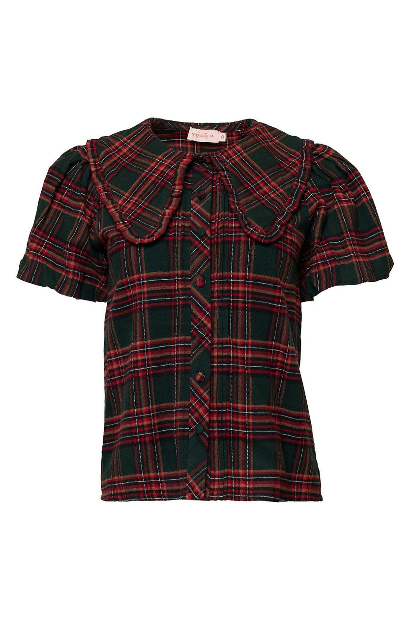 Andrea Blouse in Evergreen Plaid