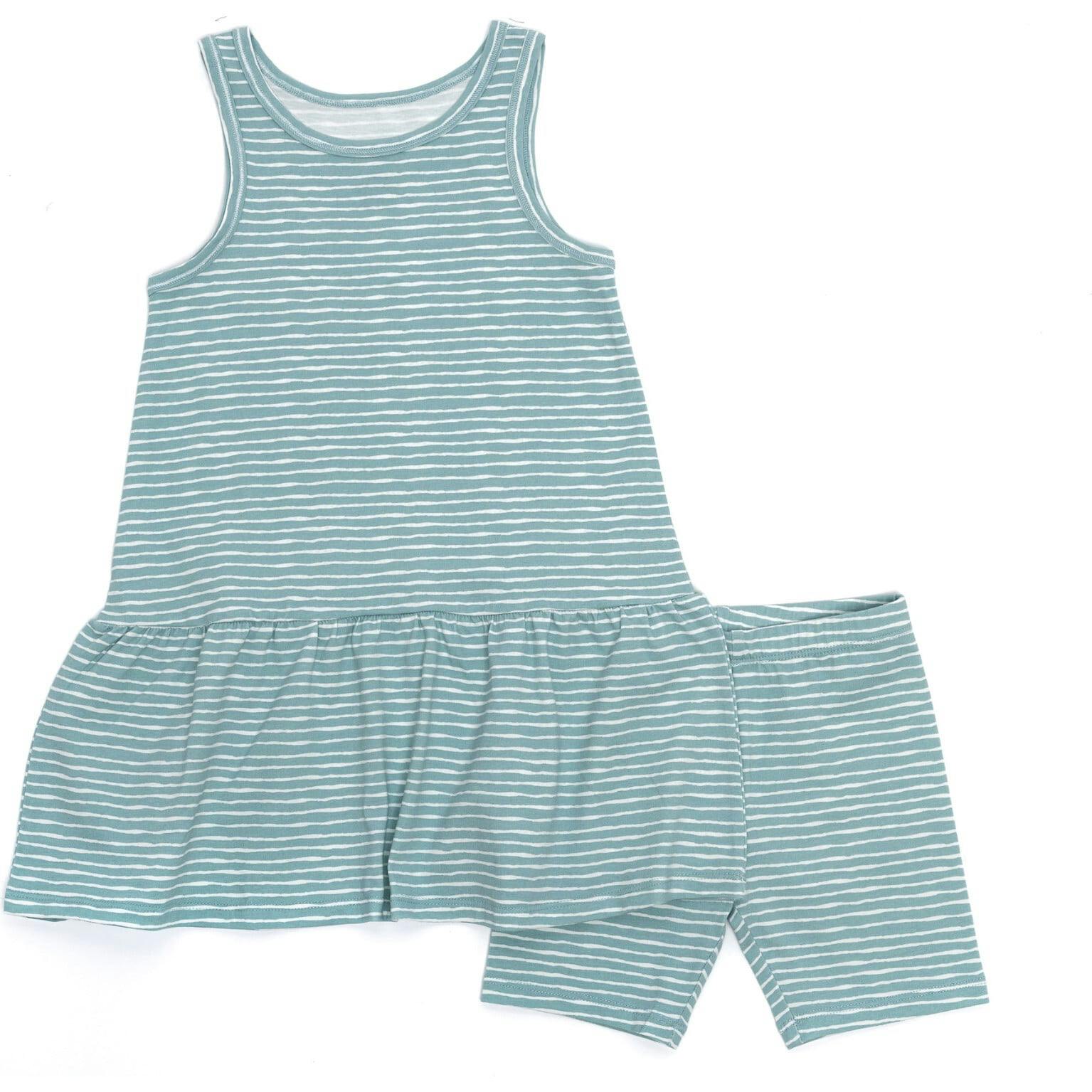 Sleeveless Drop Waist Dress With Matching Shorts