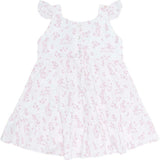 Pink Bunny Toile Ruffle Dress