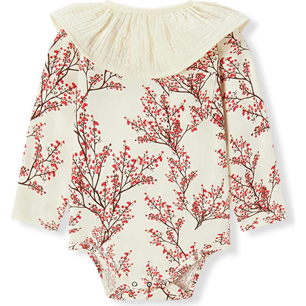 Winterberry Cotton Stretch Removable Collar Long Sleeve One piece
