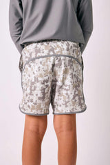 camo retro super short with gray piping