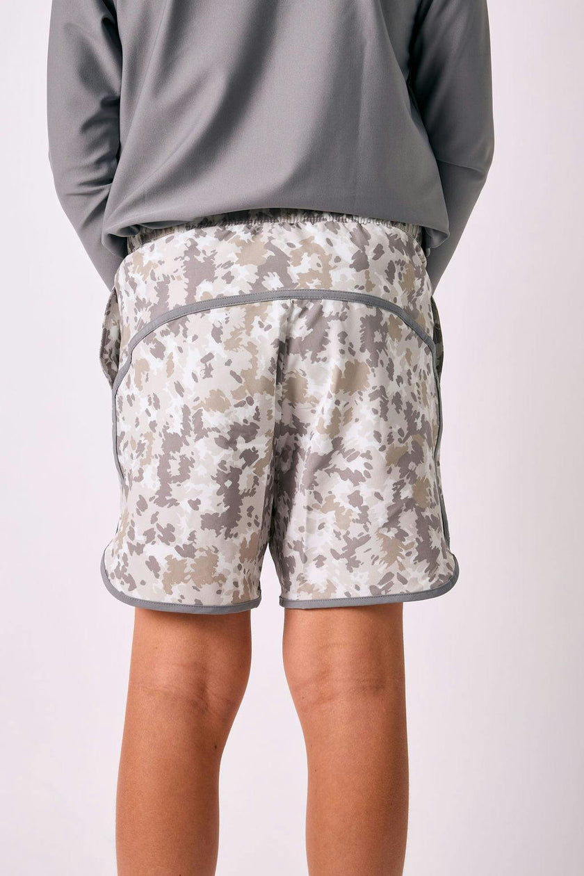 camo retro super short with gray piping