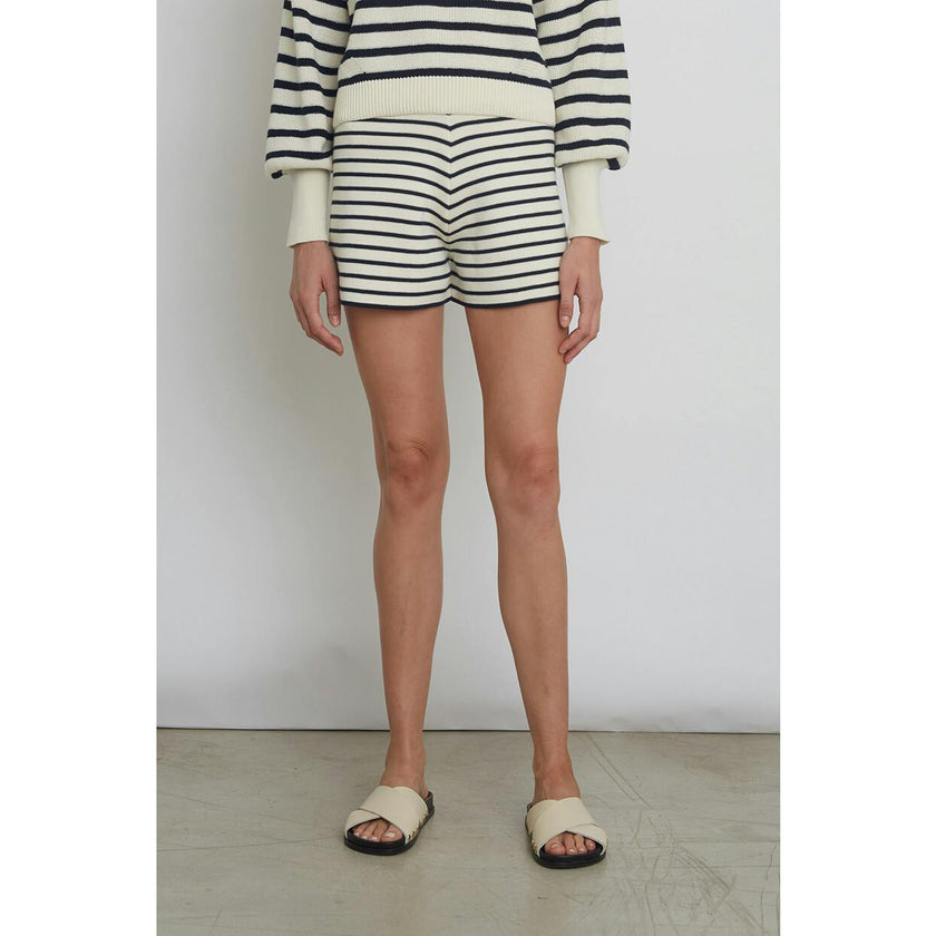 LEA STRIPE SHORT | IVORY + NAVY